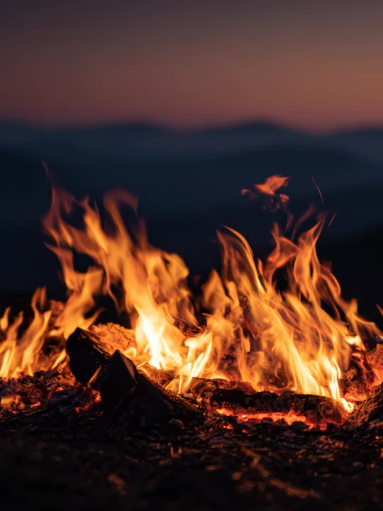 Roaring campfire